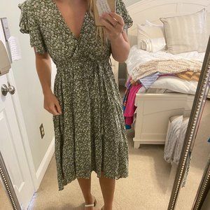 Green High-Low Maxi Dress